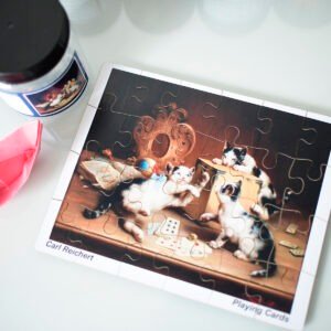 Quebra-cabeça infantil 24 peças gatinhos  "Jogando cartas"