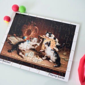 Quebra-cabeça gatinhos 48 peças "Jogando cartas"
