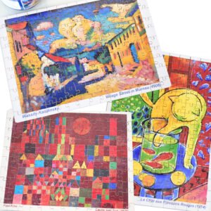COMBO COR E ARTE: 03 quebra-cabeças (Matisse, Paul Klee e Kandinsky) 48 e 60 peças