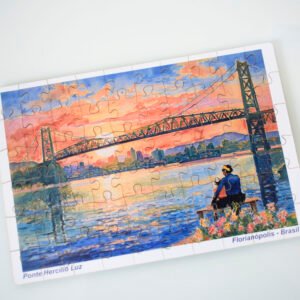 Quebra-cabeça Florianópolis Ponte Hercílio Luz com 60 peças