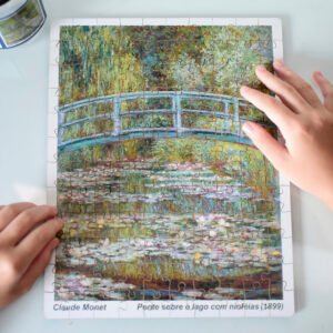 Quebra-cabeça Monet "Ponte sobre o lago com ninféias" com 120 peças 25x30cm