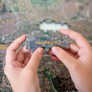 Mapa de São Paulo Quebra-cabeça 180 peças 30x40cm