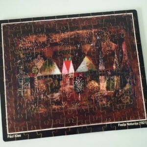 Quebra-cabeça infantil madeira Festa Noturna com 120 peças, obra de Paul Klee 25x30cm